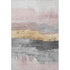 5' X 8' Blush Gold And Ivory Abstract Washable Area Rug With UV Protection
