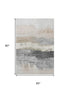 5' X 8' Ivory Gray And Beige Abstract Washable Area Rug With UV Protection