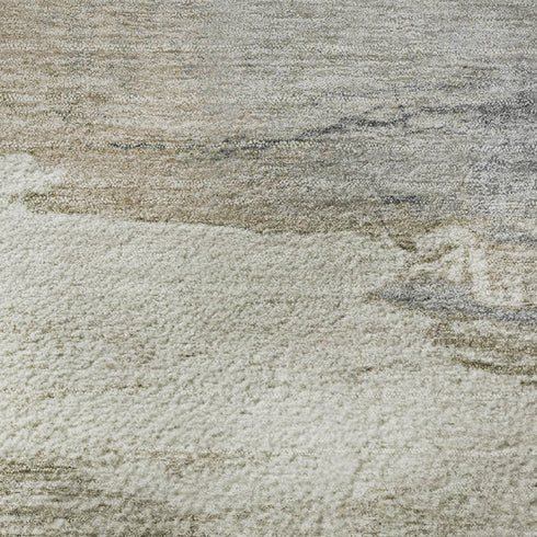 5' X 8' Ivory Gray And Beige Abstract Washable Area Rug With UV Protection