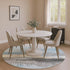 8' Sky Blue Gray And Ivory Abstract Washable Round Rug With UV Protection