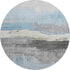 8' Sky Blue Gray And Ivory Abstract Washable Round Rug With UV Protection