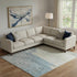 9' X 12' Sky Blue Gray And Ivory Abstract Washable Area Rug With UV Protection