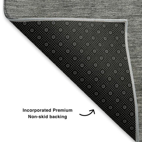 5' X 8' Blue And Gray Abstract Washable Area Rug With UV Protection