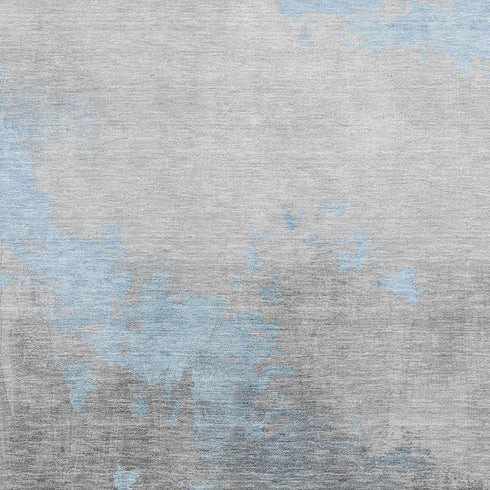 5' X 8' Blue And Gray Abstract Washable Area Rug With UV Protection