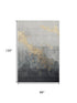 8' X 10' Gold And Gray Abstract Washable Area Rug With UV Protection