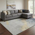8' X 10' Gold And Gray Abstract Washable Area Rug With UV Protection