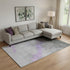 9' X 12' Lavender And Gray Abstract Washable Area Rug With UV Protection