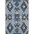 5' X 8' Blue Charcoal And Ivory Southwestern Washable Area Rug With UV Protection