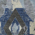 5' X 8' Blue Charcoal And Ivory Southwestern Washable Area Rug With UV Protection