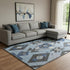8' X 10' Blue Charcoal And Ivory Southwestern Washable Area Rug With UV Protection