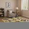 8' X 10' Gold And Charcoal Southwestern Washable Area Rug With UV Protection