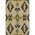 8' X 10' Gold And Charcoal Southwestern Washable Area Rug With UV Protection