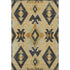 8' X 10' Gold And Charcoal Southwestern Washable Area Rug With UV Protection