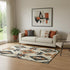 5' X 8' Ivory Orange And Charcoal Southwestern Washable Area Rug With UV Protection