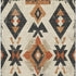 5' X 8' Ivory Orange And Charcoal Southwestern Washable Area Rug With UV Protection