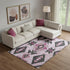 9' X 12' Pink And Charcoal Southwestern Washable Area Rug With UV Protection