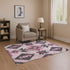 9' X 12' Pink And Charcoal Southwestern Washable Area Rug With UV Protection