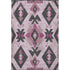 9' X 12' Pink And Charcoal Southwestern Washable Area Rug With UV Protection