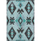 8' X 10' Teal And Charcoal Southwestern Washable Area Rug With UV Protection