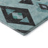 8' X 10' Teal And Charcoal Southwestern Washable Area Rug With UV Protection