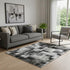 5' X 8' Blush And Gray Striped Washable Area Rug With UV Protection