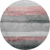 8' Blush And Gray Striped Washable Round Rug With UV Protection