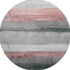 8' Blush And Gray Striped Washable Round Rug With UV Protection