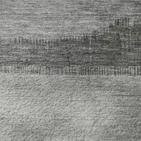 5' X 8' Lavender And Gray Striped Washable Area Rug With UV Protection
