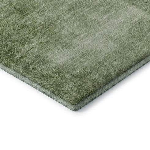 8' X 10' Artichoke Green And Beige Abstract Washable Area Rug With UV Protection