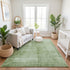 8' X 10' Artichoke Green And Beige Abstract Washable Area Rug With UV Protection
