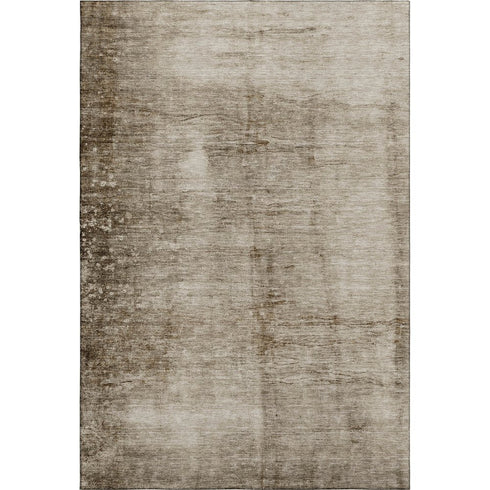 8' X 10' Beige And Brown Abstract Washable Area Rug With UV Protection