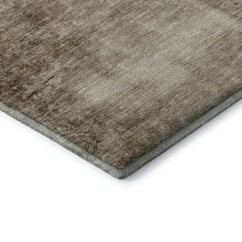 8' X 10' Beige And Brown Abstract Washable Area Rug With UV Protection