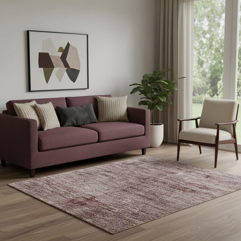 5' X 8' Blush And Pink Abstract Washable Area Rug With UV Protection