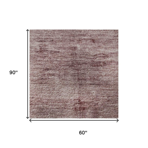 5' X 8' Blush And Pink Abstract Washable Area Rug With UV Protection