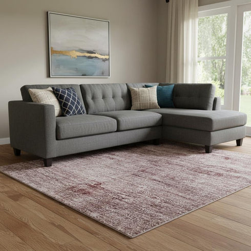 8' X 10' Blush And Pink Abstract Washable Area Rug With UV Protection