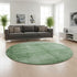 8' Green And Beige Abstract Washable Round Rug With UV Protection