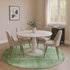 8' Green And Beige Abstract Washable Round Rug With UV Protection