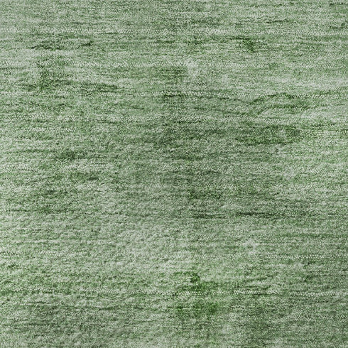 8' Green And Beige Abstract Washable Round Rug With UV Protection