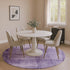 8' Purple And Lavender Abstract Washable Round Rug With UV Protection