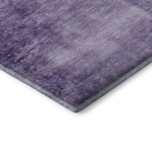 8' Purple And Lavender Abstract Washable Round Rug With UV Protection