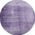 8' Purple And Lavender Abstract Washable Round Rug With UV Protection