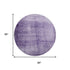8' Purple And Lavender Abstract Washable Round Rug With UV Protection