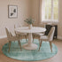 8' Teal And Aqua Abstract Washable Round Rug With UV Protection