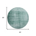 8' Teal And Aqua Abstract Washable Round Rug With UV Protection