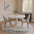 8' Artichoke Green And Gray Abstract Washable Round Rug With UV Protection