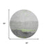 8' Artichoke Green And Gray Abstract Washable Round Rug With UV Protection