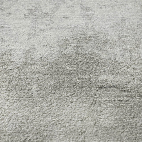 8' Gold And Gray Abstract Washable Round Rug With UV Protection
