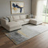 8' X 10' Gold And Gray Abstract Washable Area Rug With UV Protection