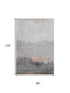 8' X 10' Salmon And Gray Abstract Washable Area Rug With UV Protection