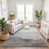 8' X 10' Salmon And Gray Abstract Washable Area Rug With UV Protection